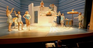 A drone explores the Novello Theatre for ”Mamma Mia!”’s birthday
