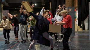 Andy Karl and the cast of ”Groundhog Day” in rehearsals