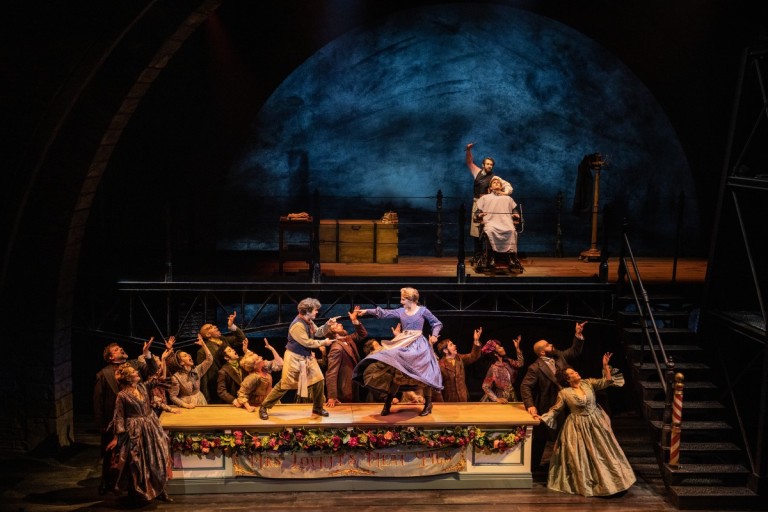 The current Broadway revival of Sweeney Todd will launch a national tour in 2025. (© Matthew Murphy and Evan Zimmerman)