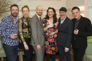 Griff Rhys Jones and the cast of <em>The Miser</em> celebrate opening night