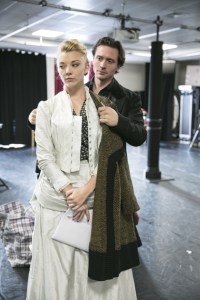 Natalie Dormer and David Oakes in rehearsals for <em>Venus in Fur</em>