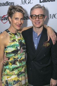 Ed Miliband joins Martin Freeman and Tamsin Greig for opening night of <em>Labour of Love</em>