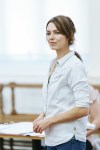In rehearsals with Kara Tointon and Adrian Edmondson in <em>Twelfth Night</em>