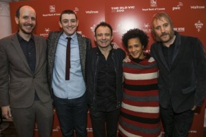 Rhys Ifans, Frank Skinner and Debbie Kurup at the opening night of Old Vic's <em>A Christmas Carol</em>
