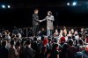 Ben Whishaw, Michelle Fairley and David Morrissey in <em>Julius Caesar</em>