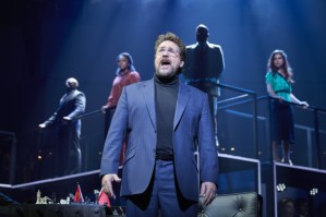 Michael Ball, Alexandra Burke and Cassidy Janson in the <em>Chess</em> West End revival
