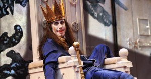 Rhys Ifans and Indira Varma in <em>Exit the King</em> at the National Theatre: first look