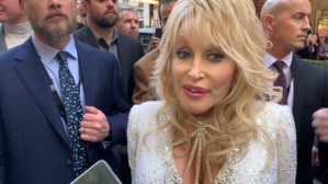 Dolly Parton, Natalie McQueen, Amber Davies and Caroline Sheen at <em>9 to 5</em> opening night