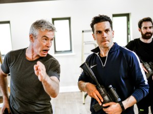 Aaron Sidwell, Lauren Samuels and cast of <em>Henry V</em> in rehearsals first look photos