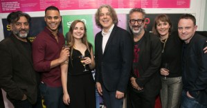 David Mitchell and Angus Deayton join Alan Davies, David Baddiel and cast at <em>God's Dice</em> opening night