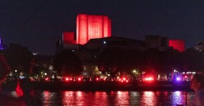 Photos: UK venues go red to highlight arts community crisis