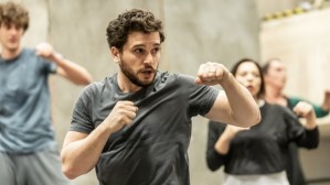 Kit Harington in rehearsal with the Donmar Warehouse cast of <em>Henry V</em>