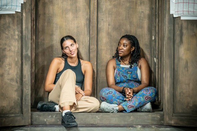 Laura Andresen Guimarães (L) and Yolanda Ovide (R) rehearsing for Derren Brown's upcoming West End production 'Unbelievable'.