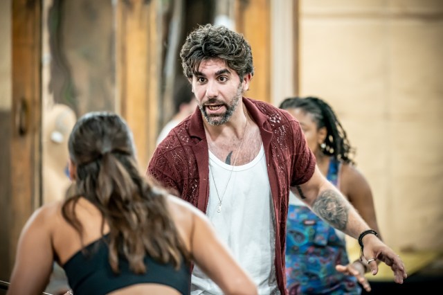 Simon Lipkin and cast rehearsing for Derren Brown's upcoming West End production 'Unbelievable'.