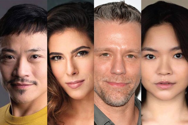 Headshots of Christian Ray Marbella, Aimie Atkinson, Adam Pascal and Rachel Clare Chan