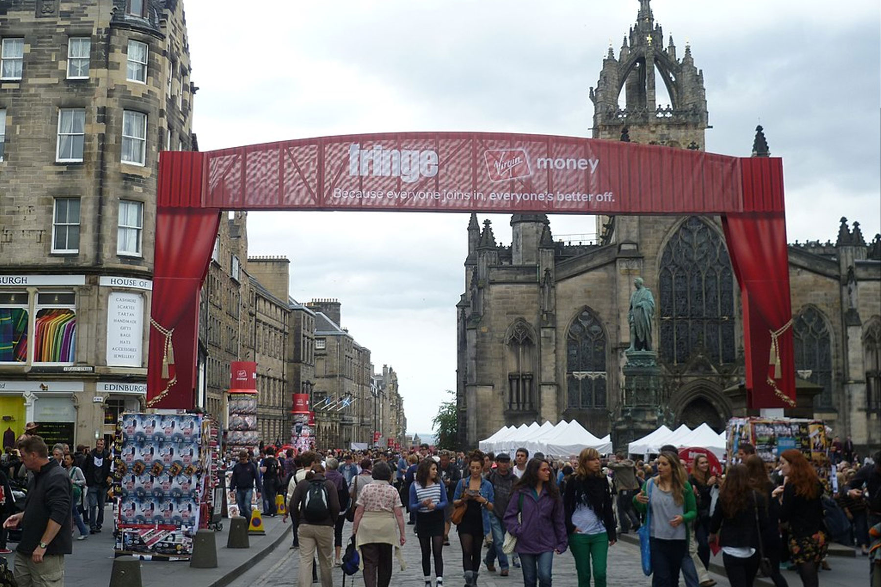 The streets of Edinburgh during the Fringe Festival