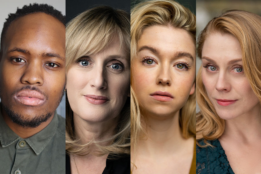 Headshots of Nathanael Campbell, Jenna Russell, Charlotte Kennedy and Kelly Price