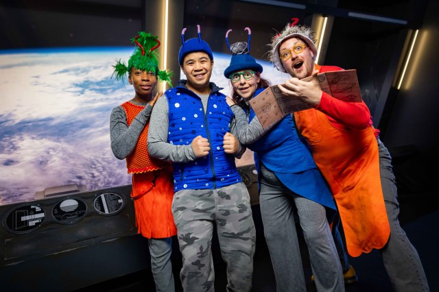 The Smeds and the Smoos actors at the Science Museum in London