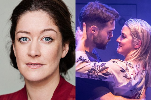 Left: Julie Atherton, right: Peter Hannah and Alice Fearn in Then, Now and Next