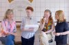 The cast of Cuckoo head to their local chip shop