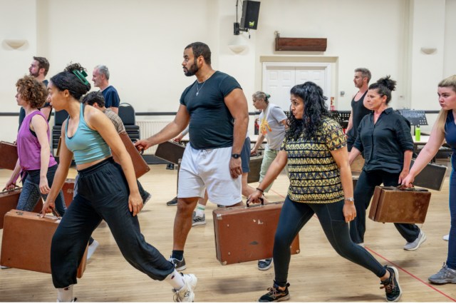 The cast in rehearsals for The Book Thief.