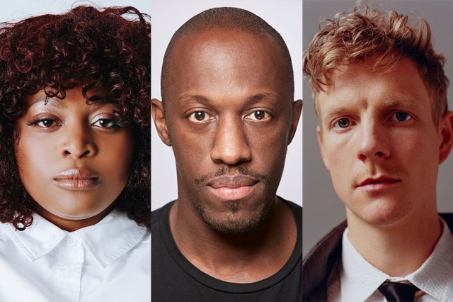 Headshots for Gbemisola Ikumelo, Giles Terera and Patrick Gibson