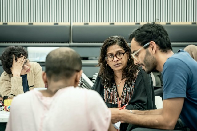 Indhu Rubasingham (Director) in rehearsal for The Father and the Assassin at the National Theatre 2023. Credits Marc Brenner 6332 Director Indhu Rubasingham in rehearsal for The Father and the Assassin at the National Theatre