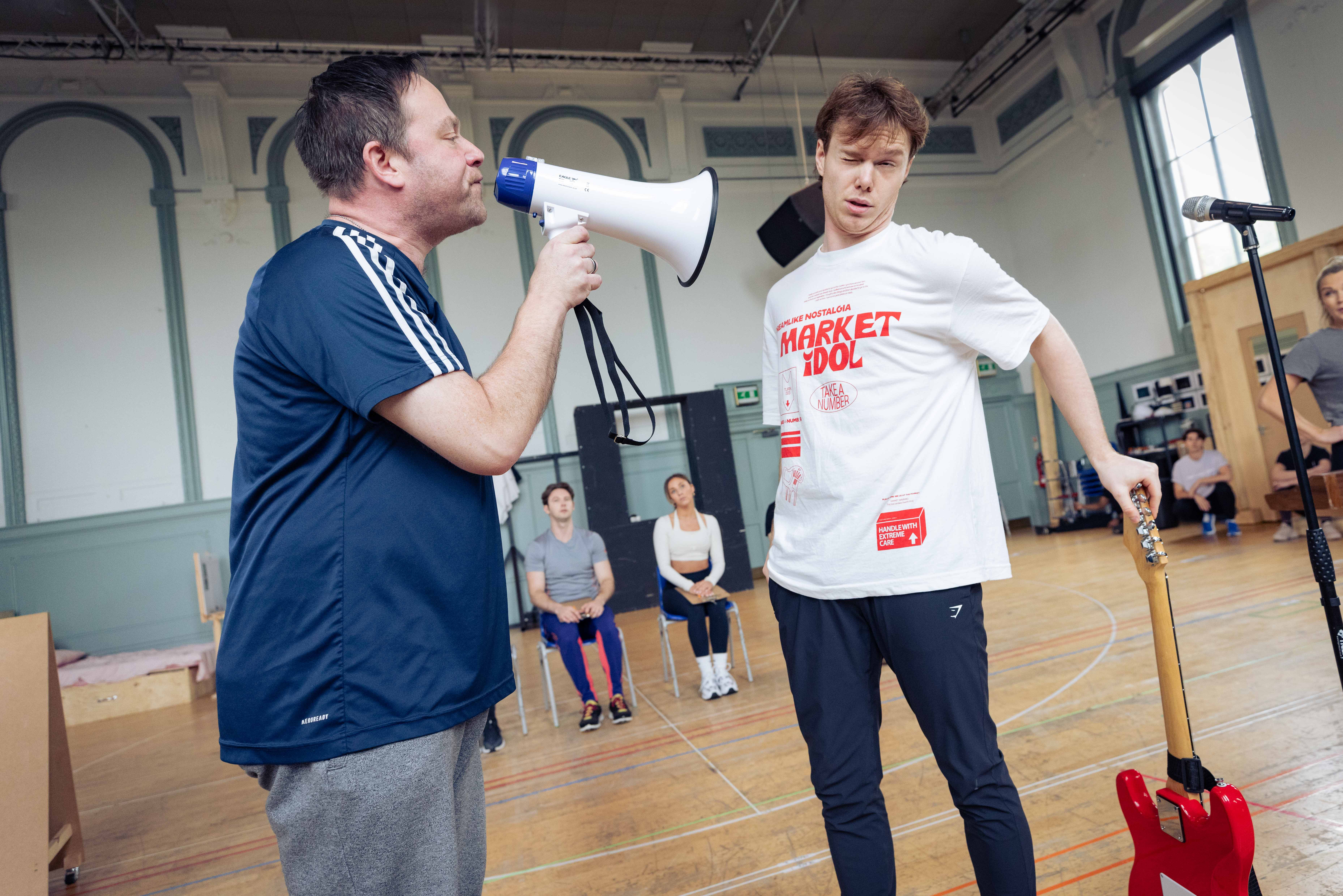 LtoR Lee Ormsby & Ben Joyce in rehearsals for Back to the Future. Credit Mark Senior