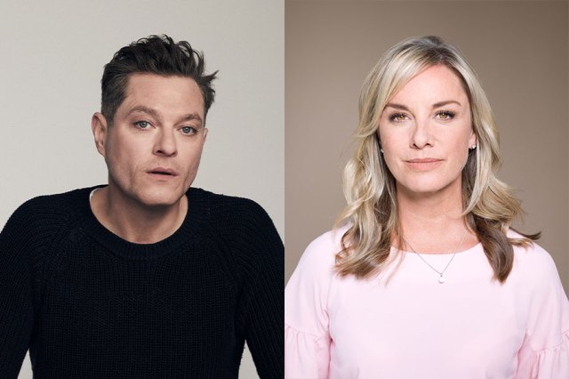 Noises Off Mathew Horne and Tamzin Outhwaite headshots