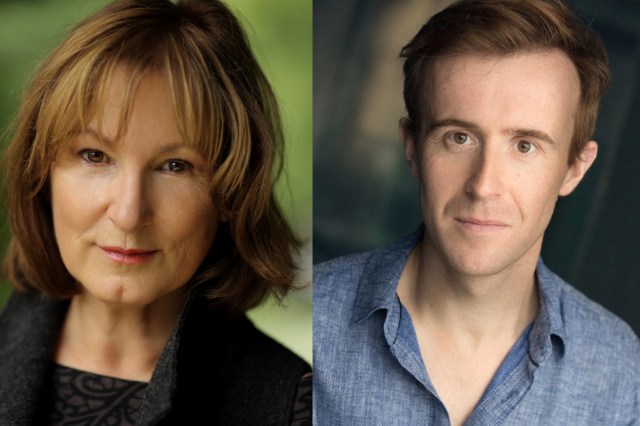 Headshots of Deborah Findlay and John Heffernan