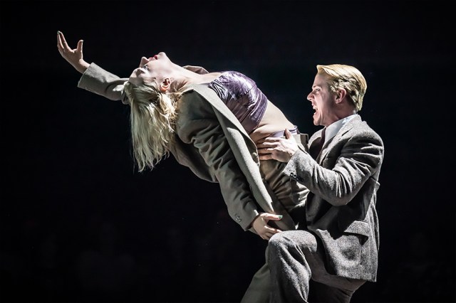 Cabs 1 Rebecca Lucy Taylor as Sally Bowles and Jake Shears as The Emcee. © Marc Brenner