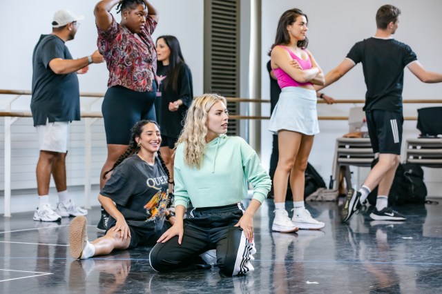 Billie Hardy and the cast in rehearsals for The Time Traveller's Wife