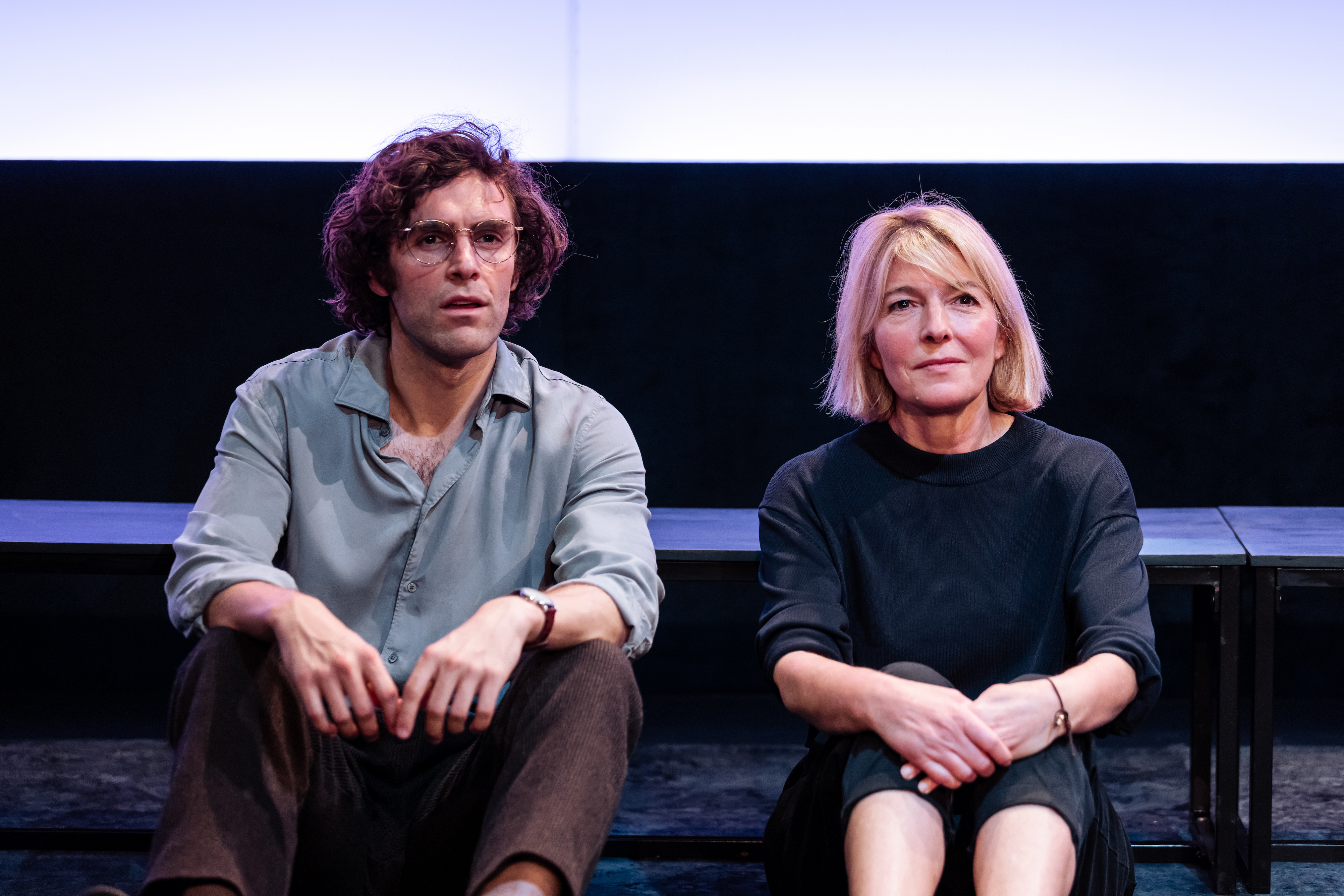 Ewan Miller and Jemma Redgrave in a scene from Octopolis at Hampstead Theatre