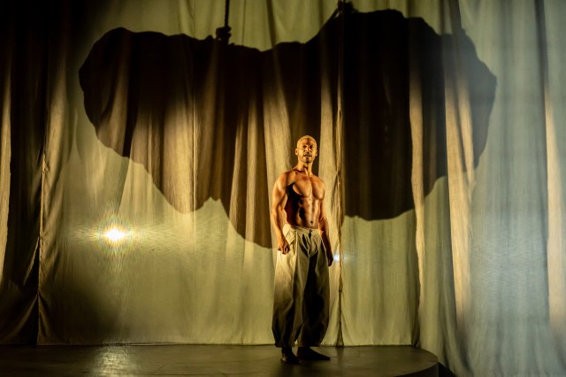Ira Mandela Siobhan in a scene from Mlima's Tale at the Kiln Theatre in London