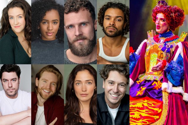 Sleeping Beauty Takes a Prick cast A montage of headshots for the cast of Sleeping Beauty Takes a Prick! alongside Matthew Baldwin as Queen Gertrude