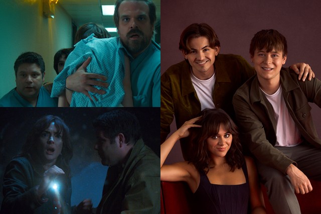 and this one Clockwise from left: Sean Astin, David Harbour, Oscar Lloyd, Christopher Buckley, Isabella Pappas, Sean Astin and Winona Ryder,© Netflix, Charlie Gray