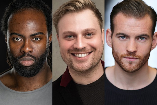 Gabriel Akamo, Oscar Conlon-Morrey and Sam Ferriday, headshots provided by the production