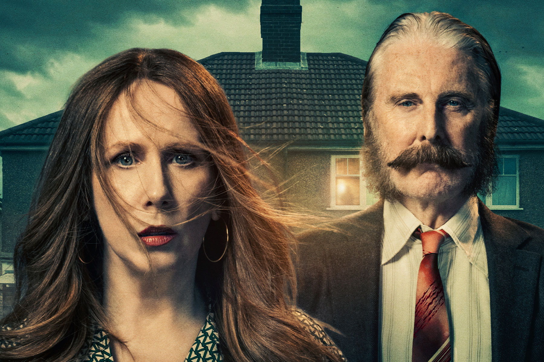 A promotional image for The Enfield Haunting, featuring Catherine Tate and David Threlfall