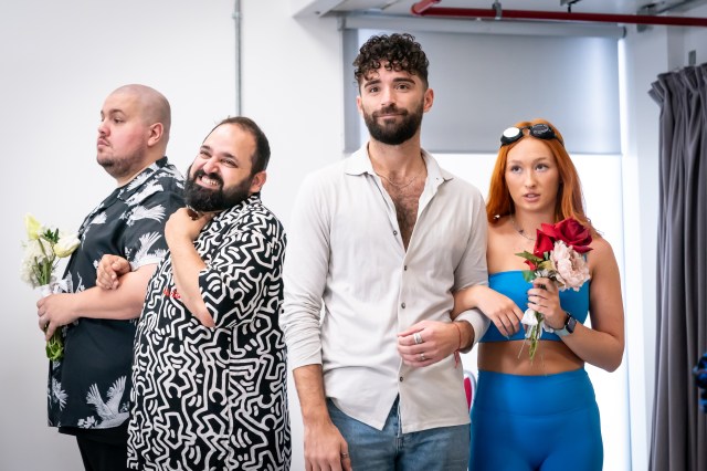Scott Paige, Ralph Bogard, Matthew Croke and Sydney Isitt Ager in rehearsals for I Should Be So Lucky