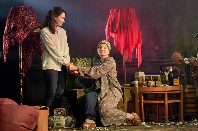 Lily James and Kristin Scott Thomas in a scene from Lyonesse in the West End