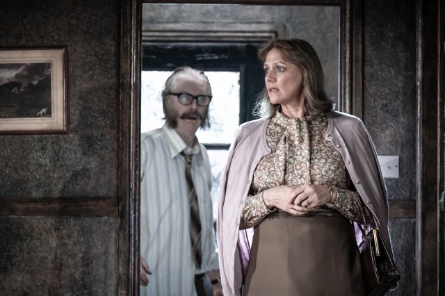 David Threlfall (as Maurice) and Neve McIntosh (as Betty) in a scene from The Enfield Haunting, © Marc Brenner