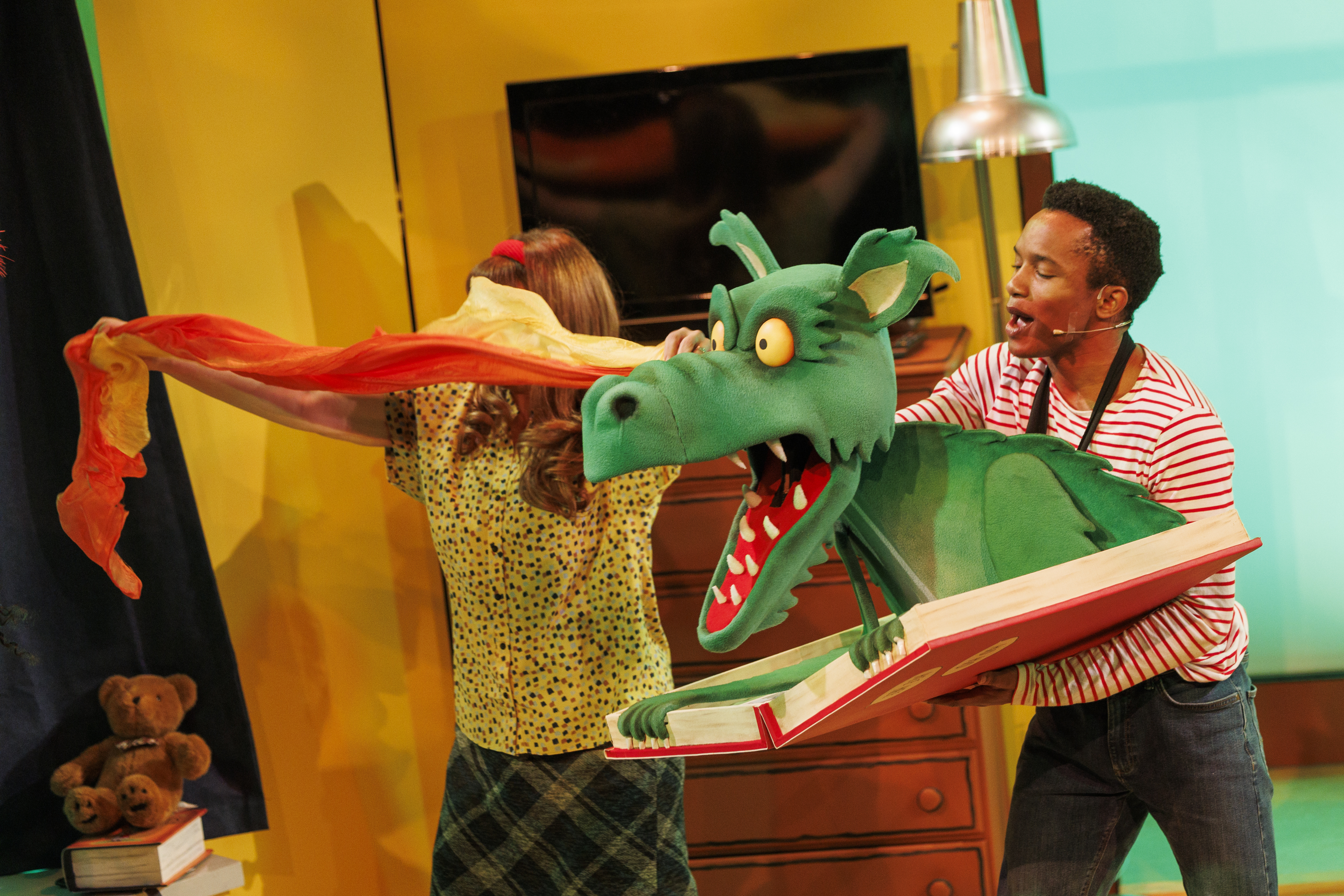 Georgie Samuels and Pierre Hanson-Johnson in a scene from Charlie Cook's Favourite Book