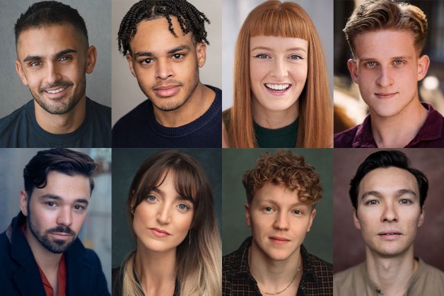 A montage of actor headshots
