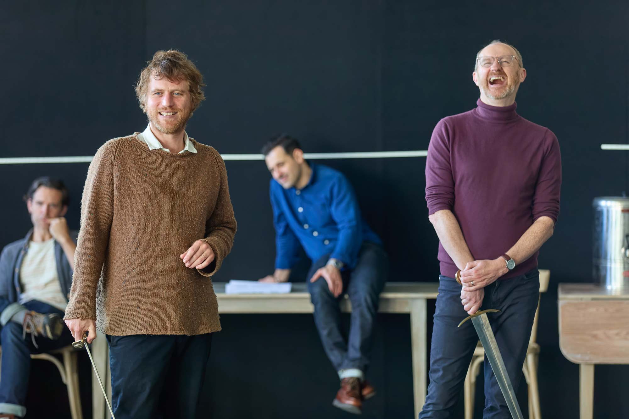 Johnny Flynn and Mark Gatiss in rehearsals for The Motive and the Cue in the West End 2023 2024. © Mark Douet