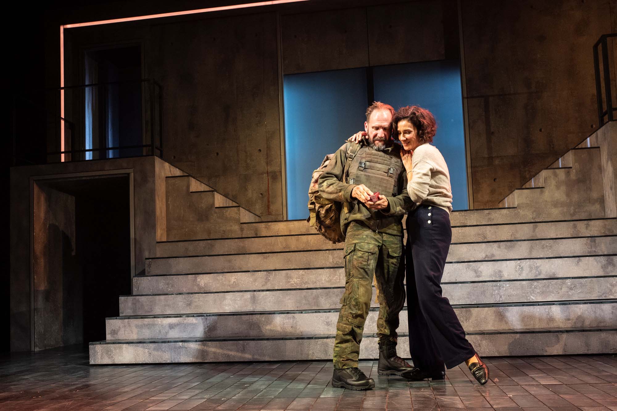 MACBETH. Ralph Fiennes and Indira Varma. Photo Matt Humphrey