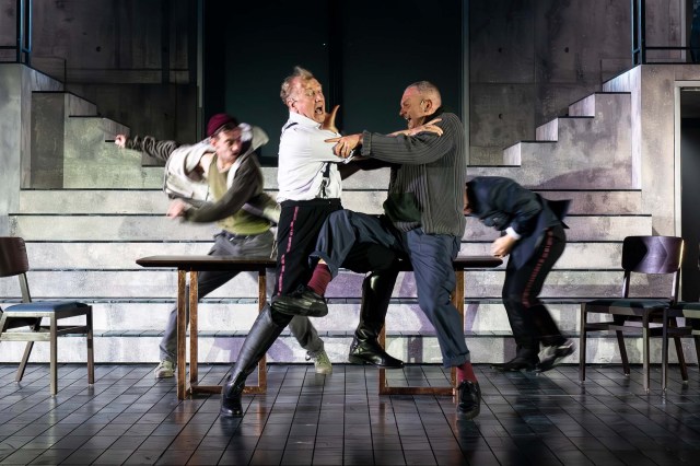 MACBETH. Steffan Rhodri, Ewan Black and Keith Fleming. Photo Matt Humphrey