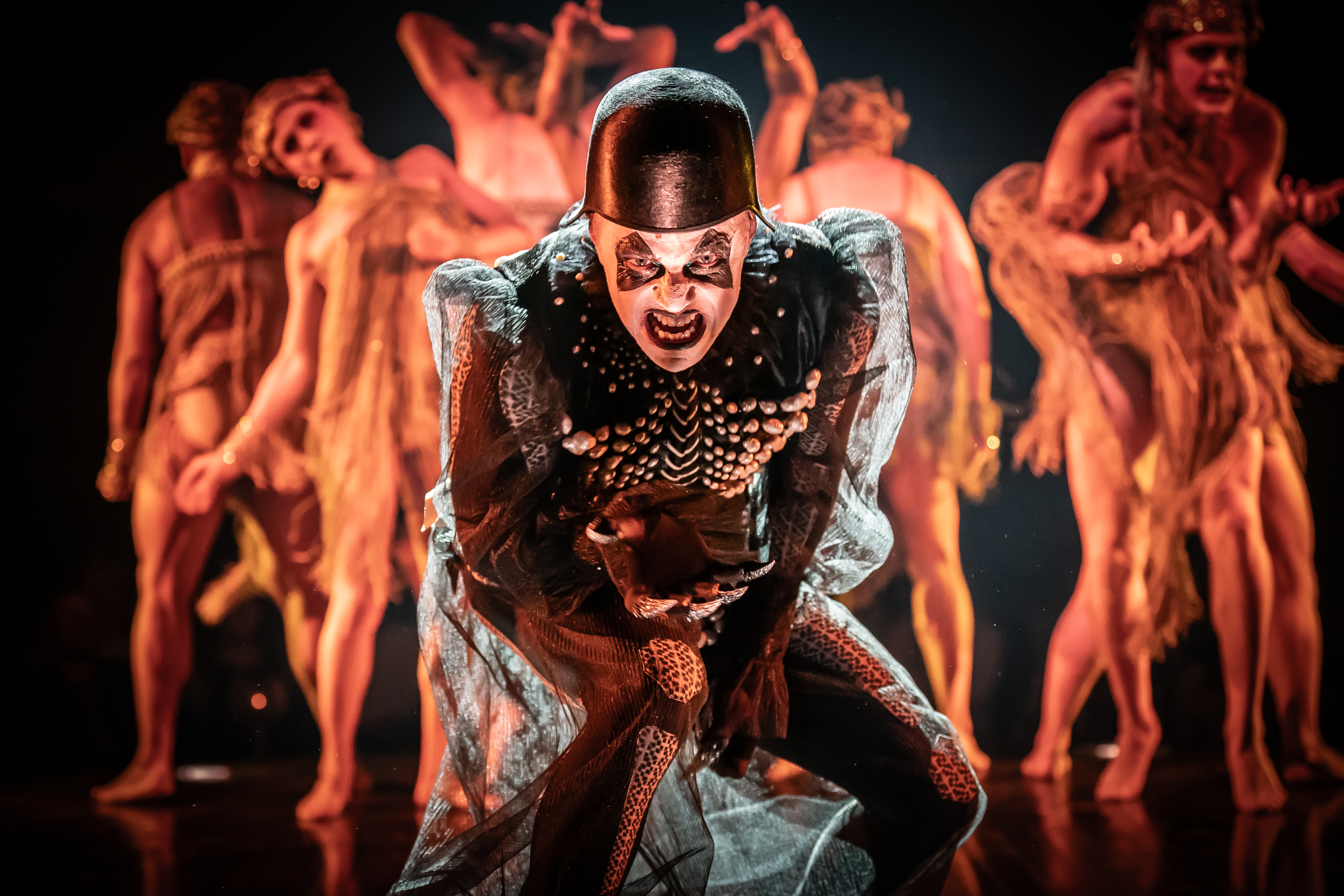Jake Shears (as Emcee) and the company of Cabaret