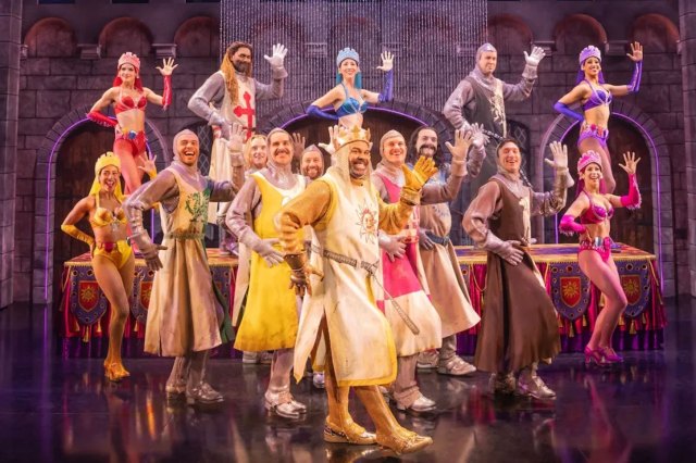 James Monroe Iglehart and the cast of the Broadway revival of Monty Python’s Spamalot