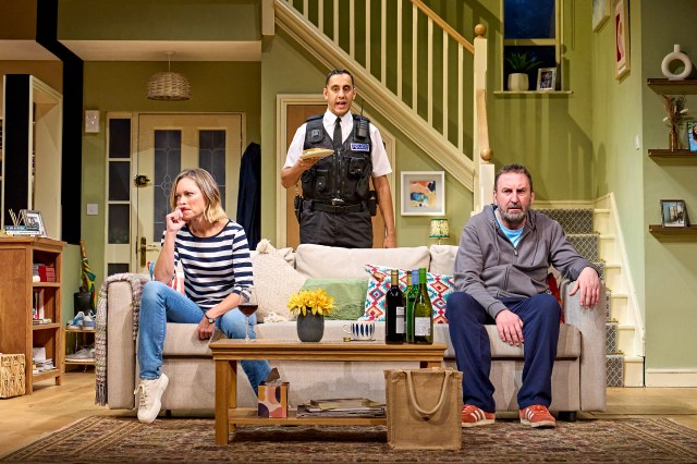 Sarah Alexander, Muzz Khan and Lee Mack in The Unfriend