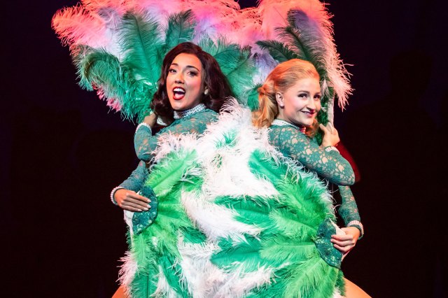 Grace Mouat and Natasha Mould in a scene from Irving Berlin’s White Christmas at the Crucible Theatre